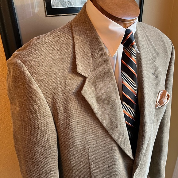 VIVA VINTAGE!  Vestimenta Wool Blend Tan Weave Jacket Size 42R - Picture 7 of 15